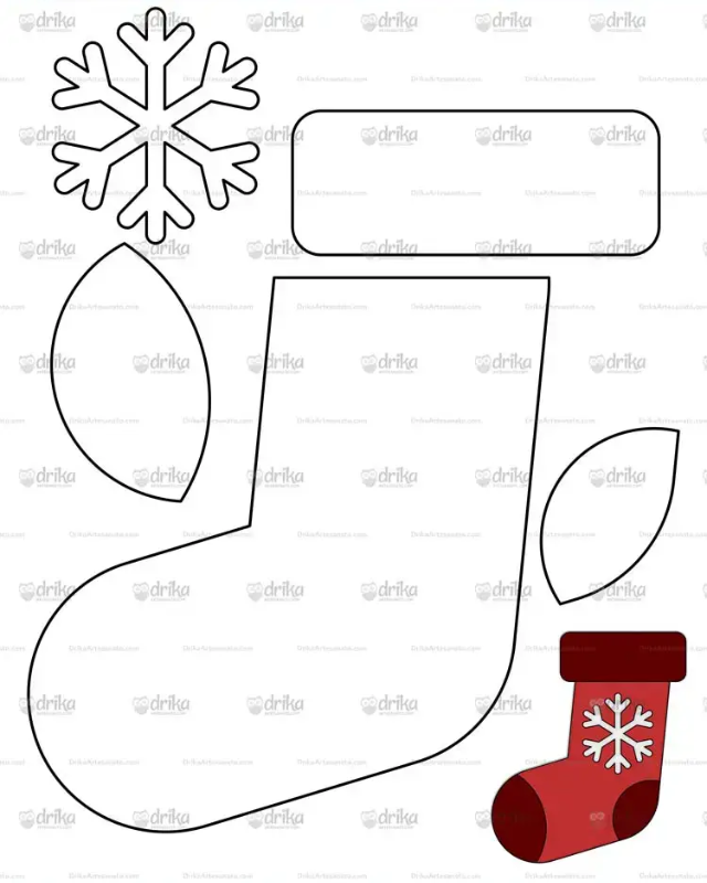 molde bota de natal em feltro para imprimir