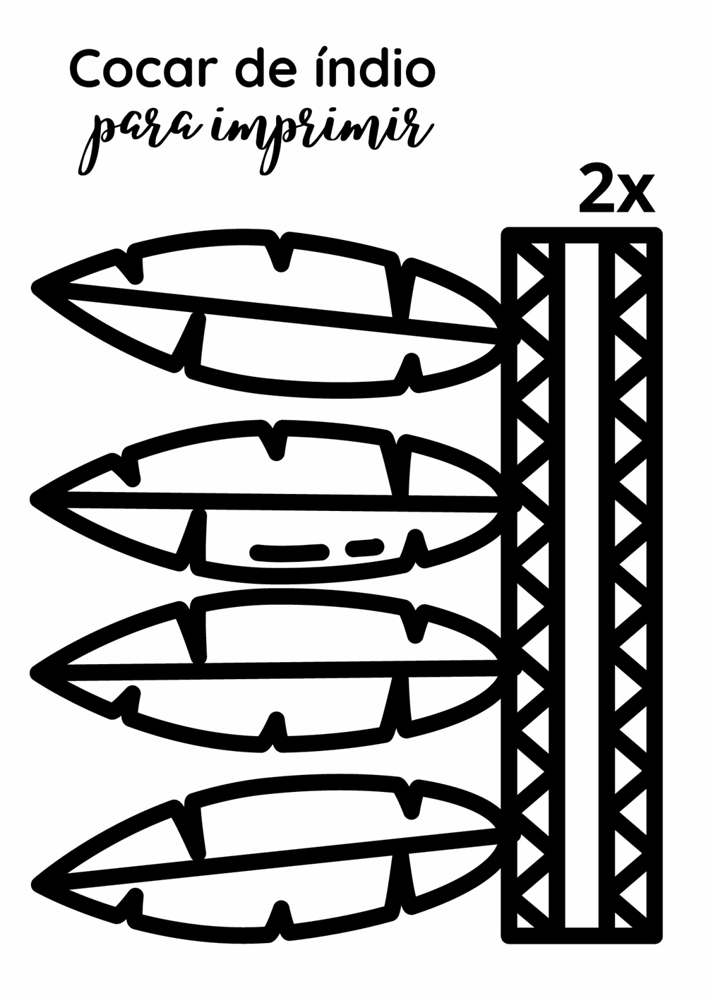 cocar de papelão para imprimir