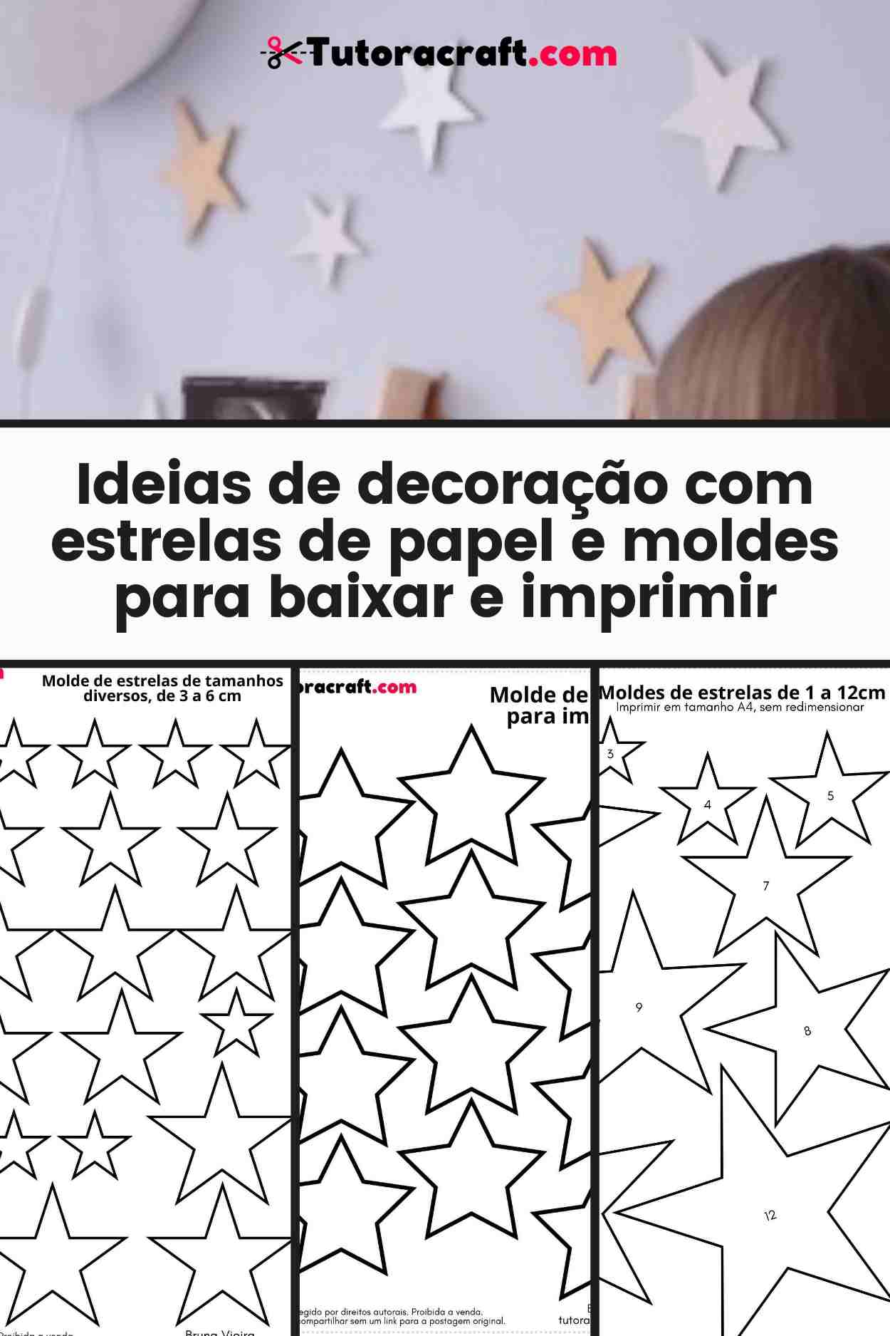 como cortar feltro molde estrela
