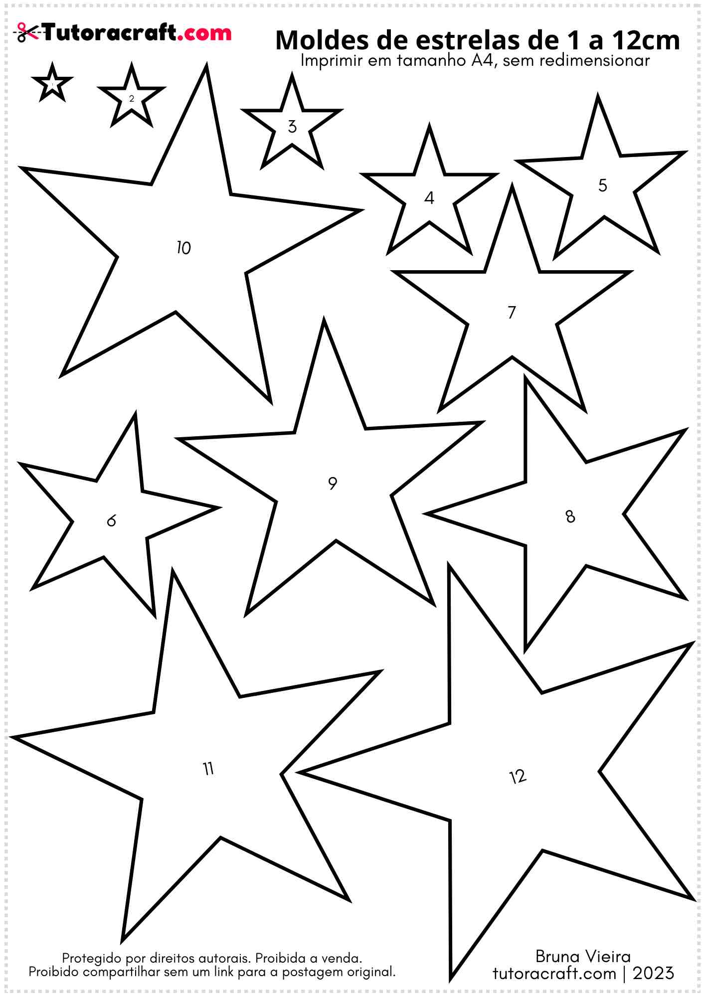 molde estrela cadente para imprimir