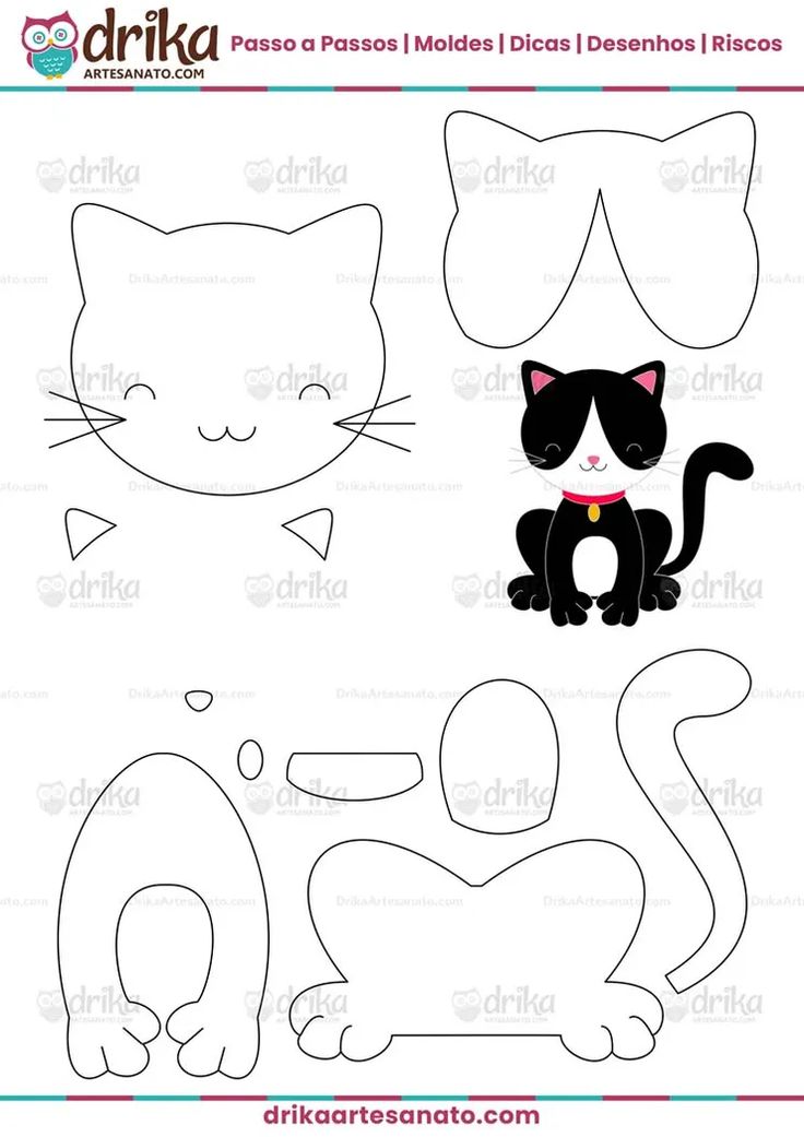 moldes de gatos para feltro