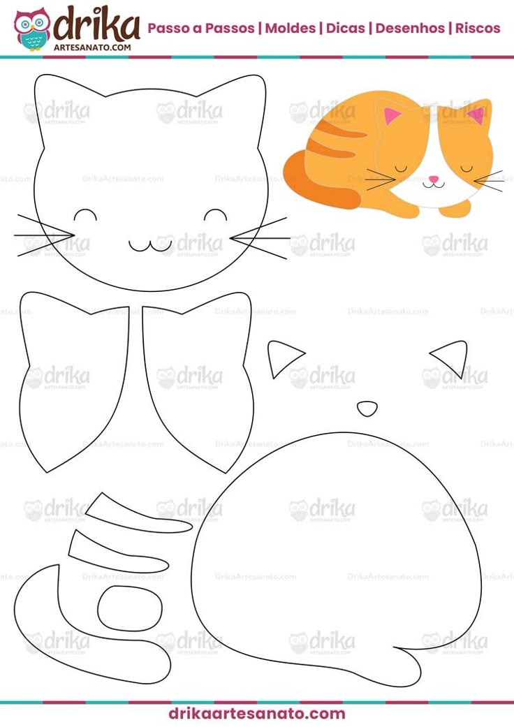 moldes de gatos para feltro