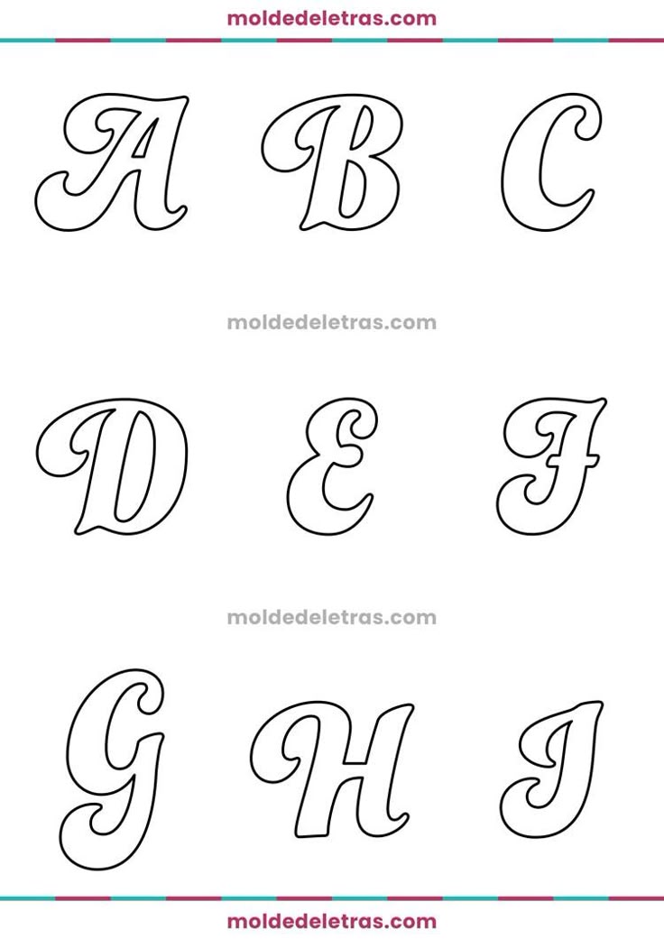 molde de letras cursivas para artesanato