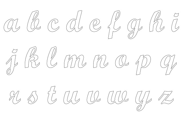 como fazer molde de letras cursivas em EVA