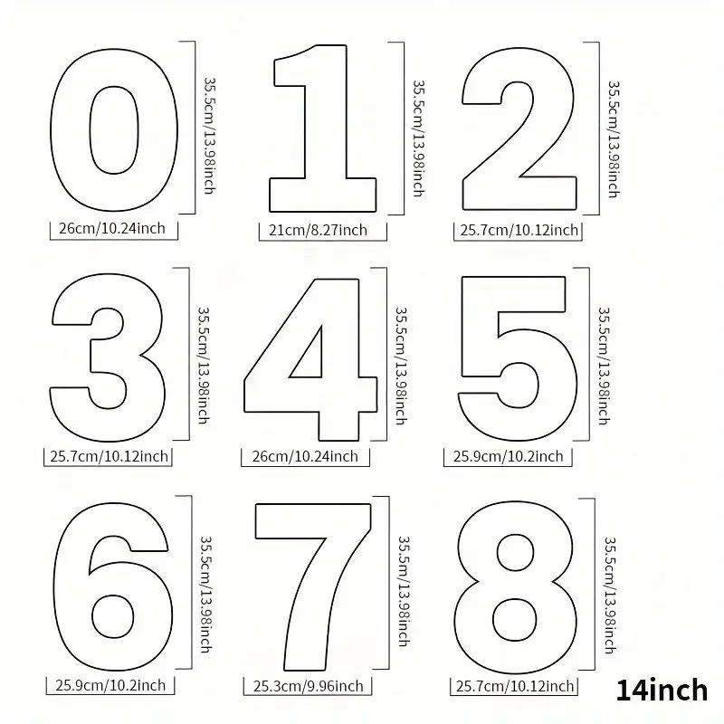 moldes de números 0 a 9
