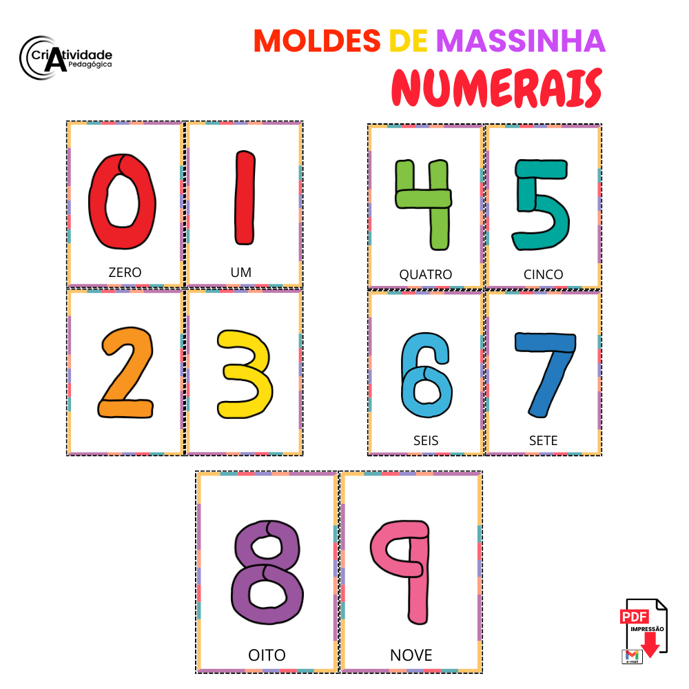 moldes de números em EVA