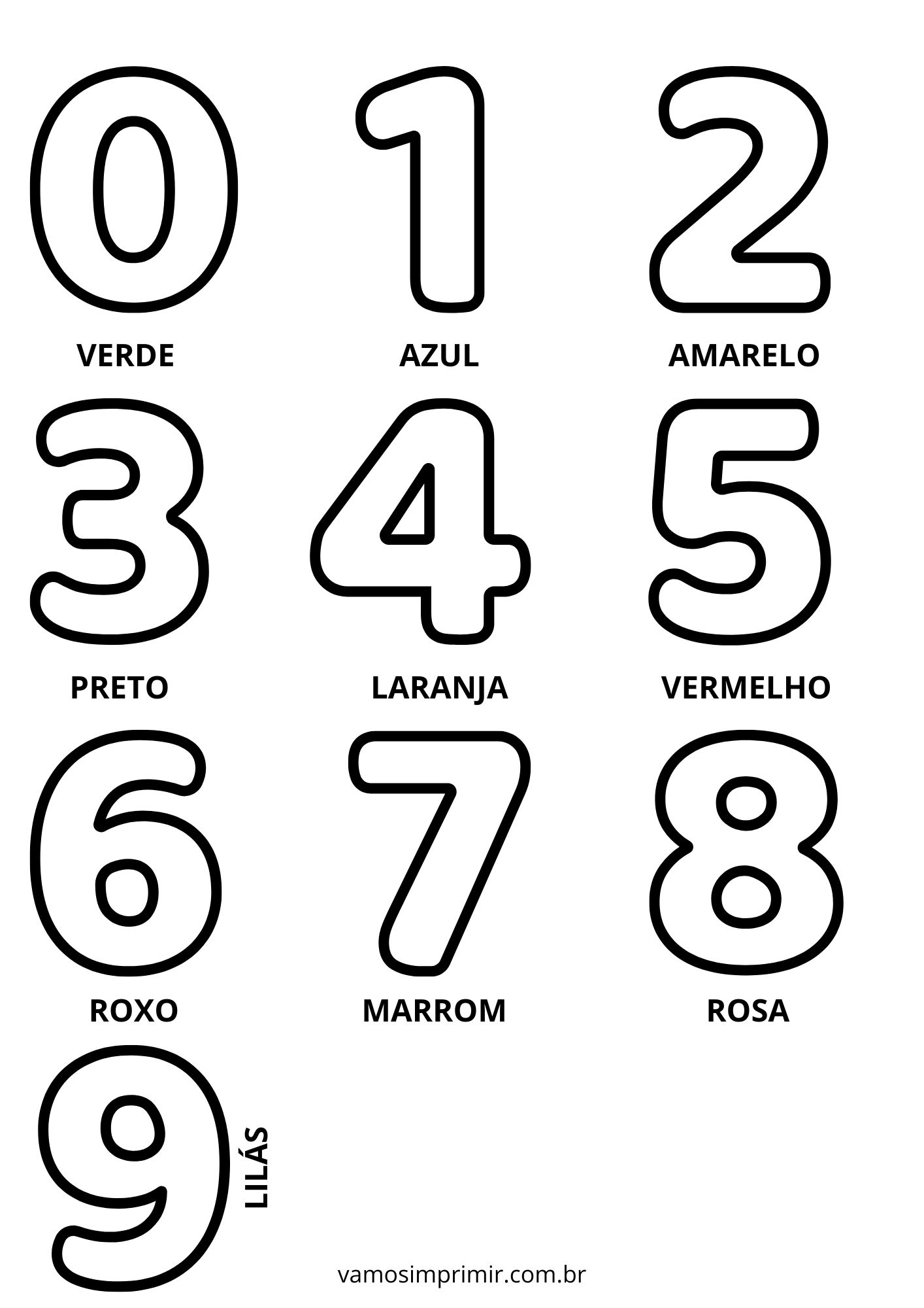contorno de números grandes