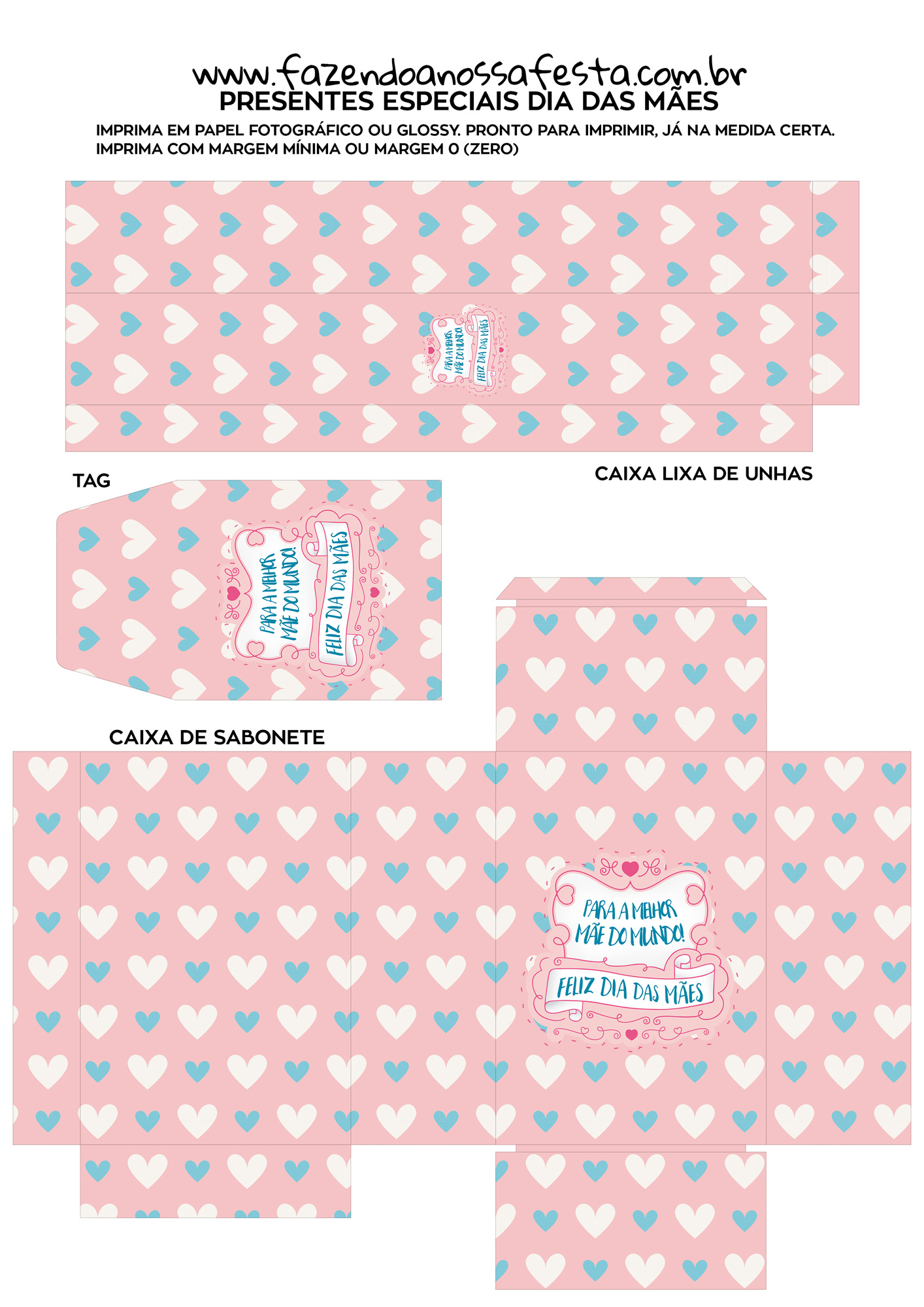 caixas para imprimir e montar