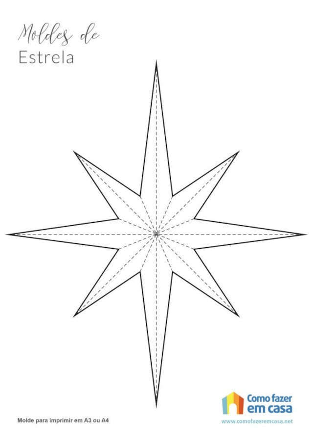 desenho de estrela de natal para imprimir