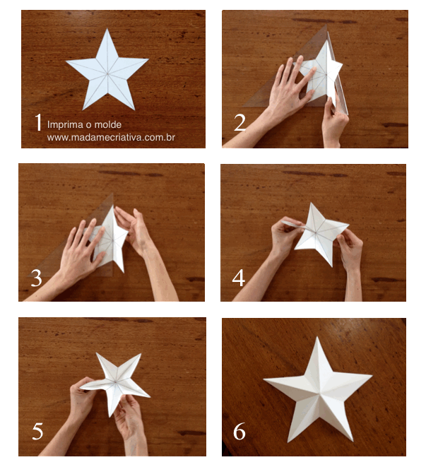 como fazer estrela de natal com molde