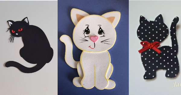 molde de gato em EVA para lembrancinhas