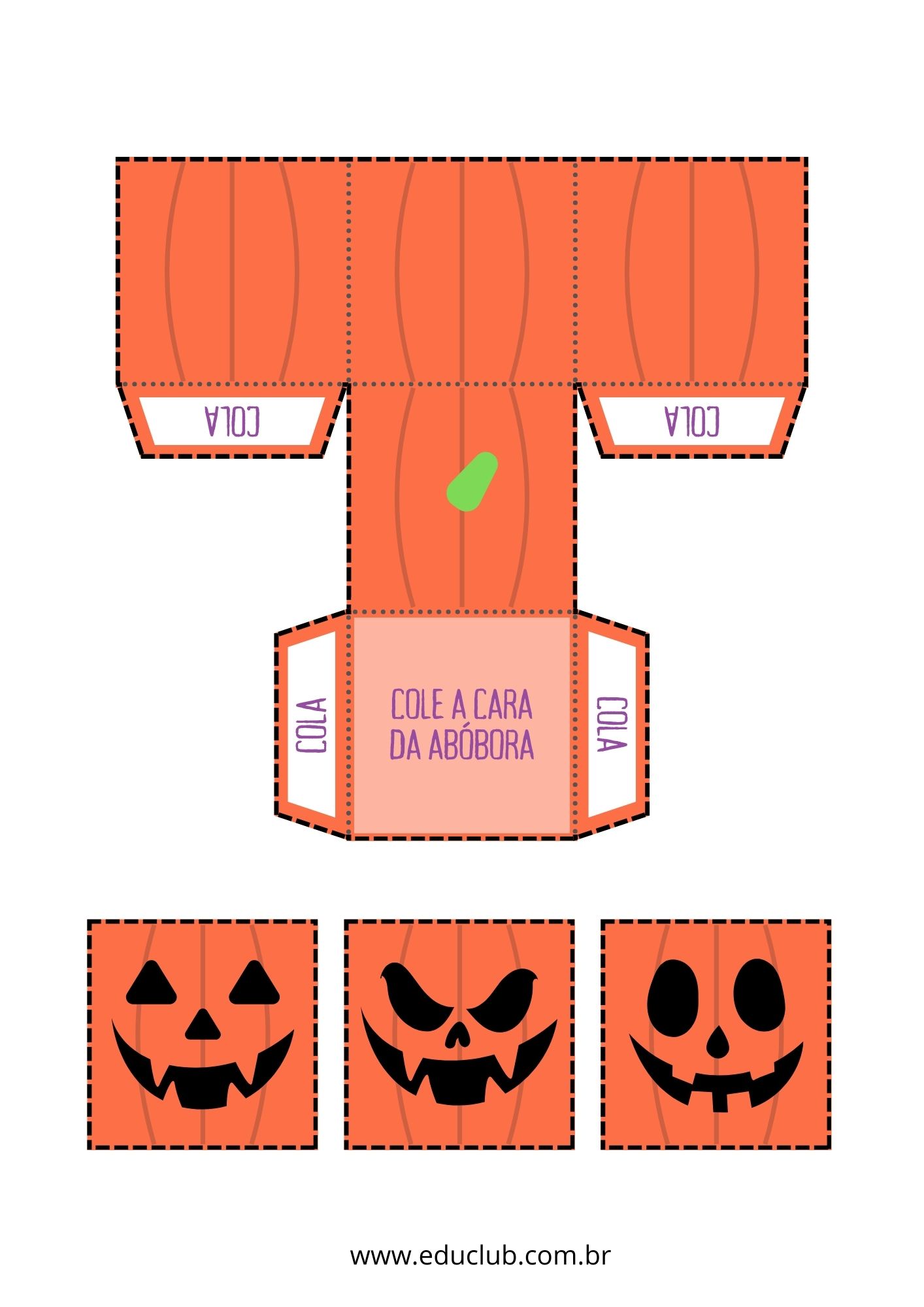 moldes de abóbora halloween para feltro
