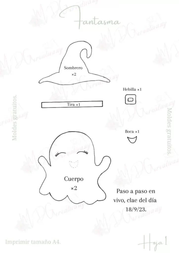 moldes de fantasma halloween para E.V.A.