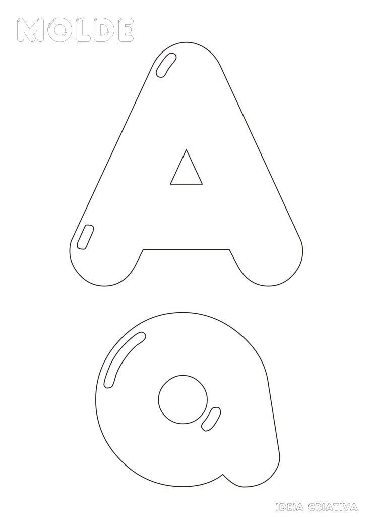 molde letra a decorativo