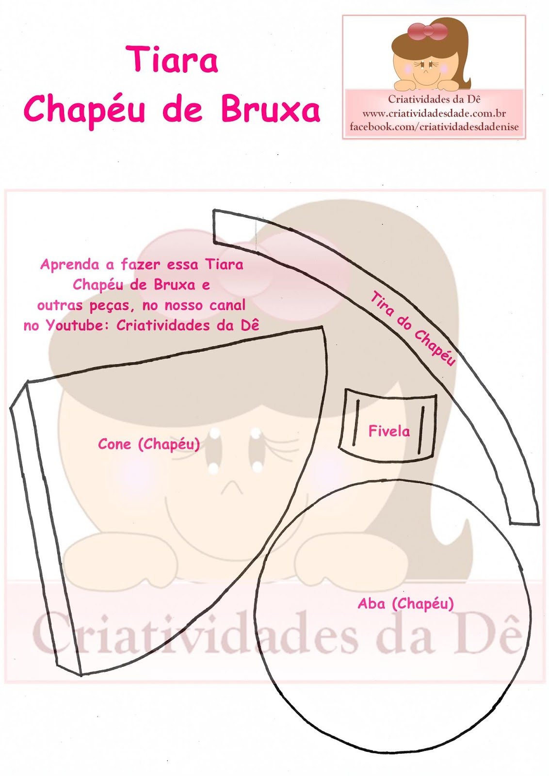 molde chapéu de bruxa para imprimir grátis