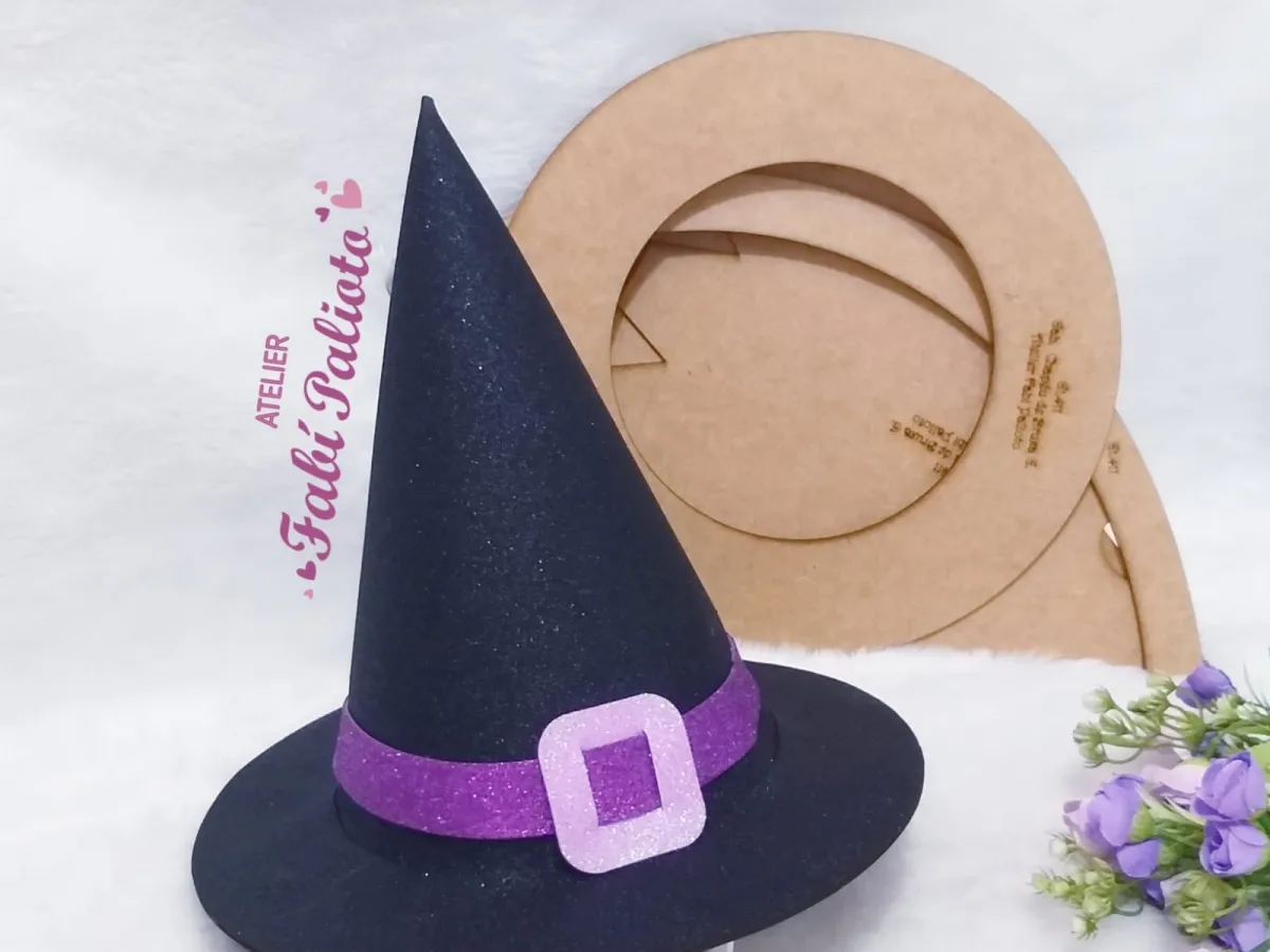 chapeu de bruxa eva infantil molde