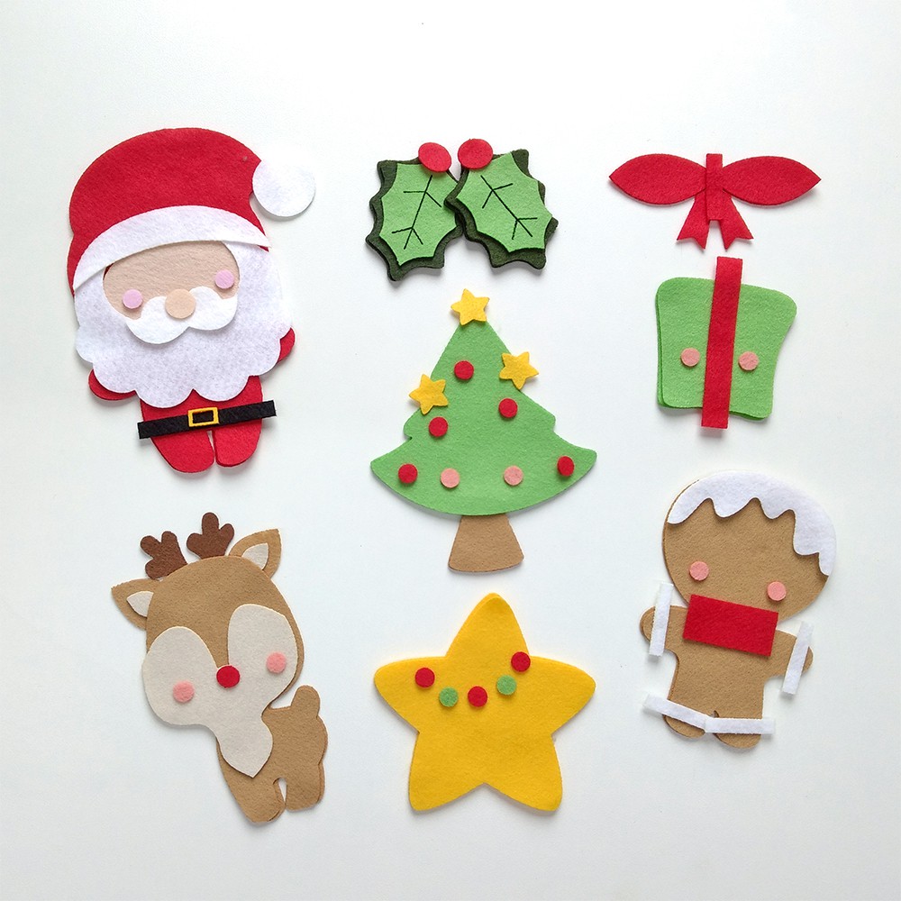 papai noel de feltro molde para imprimir