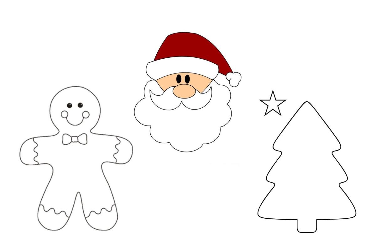 estrelas de feltro para árvore de natal moldes