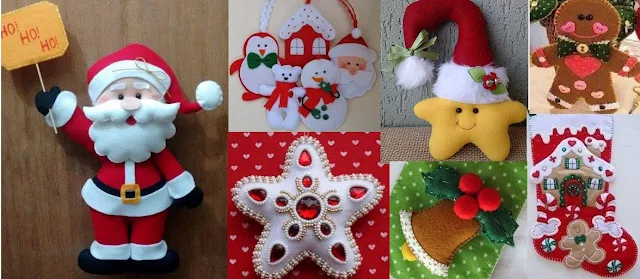 pingentes de feltro natal moldes