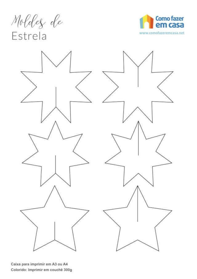 moldes de estrelas para feltro