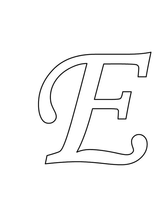 molde letra E cursiva para imprimir