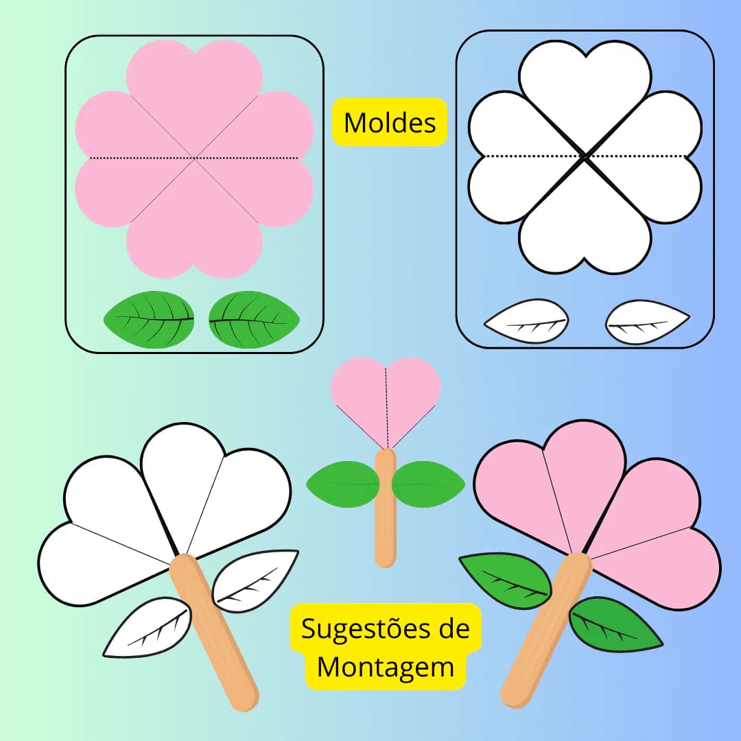 como fazer flores de papel com moldes