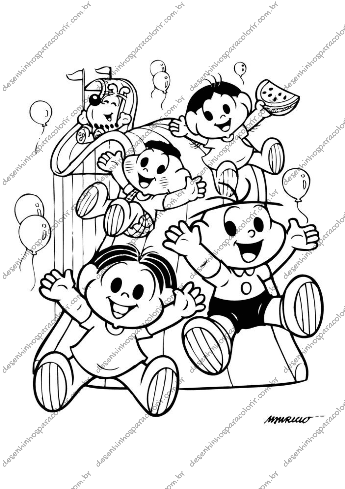 turma da Mônica para colorir grátis