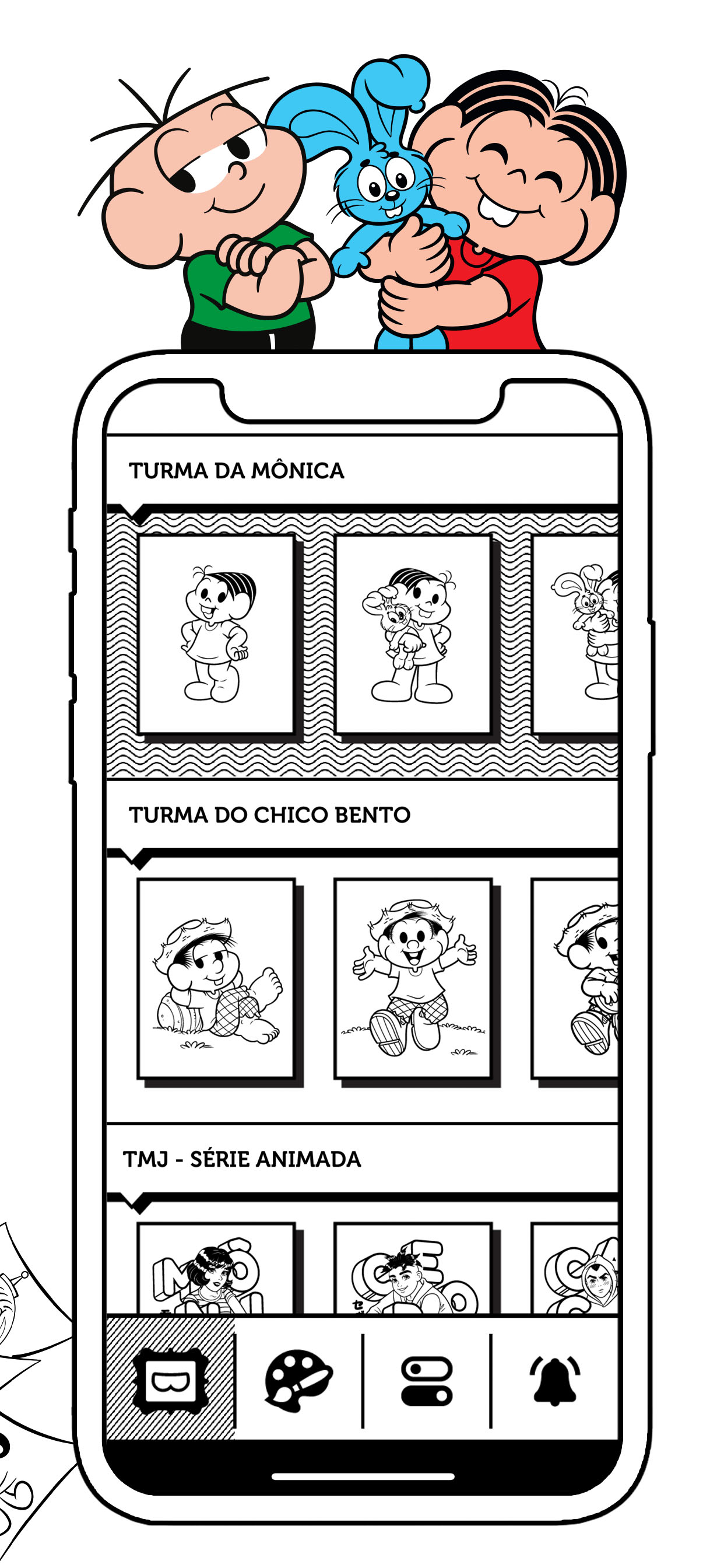 pintar personagens da Turma da Mônica