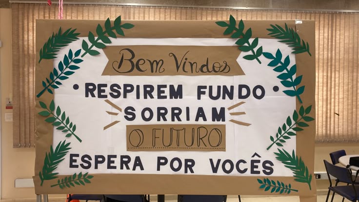 mural boas vindas ensino médio criativo