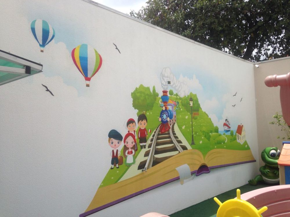 mural de projetos na escola infantil