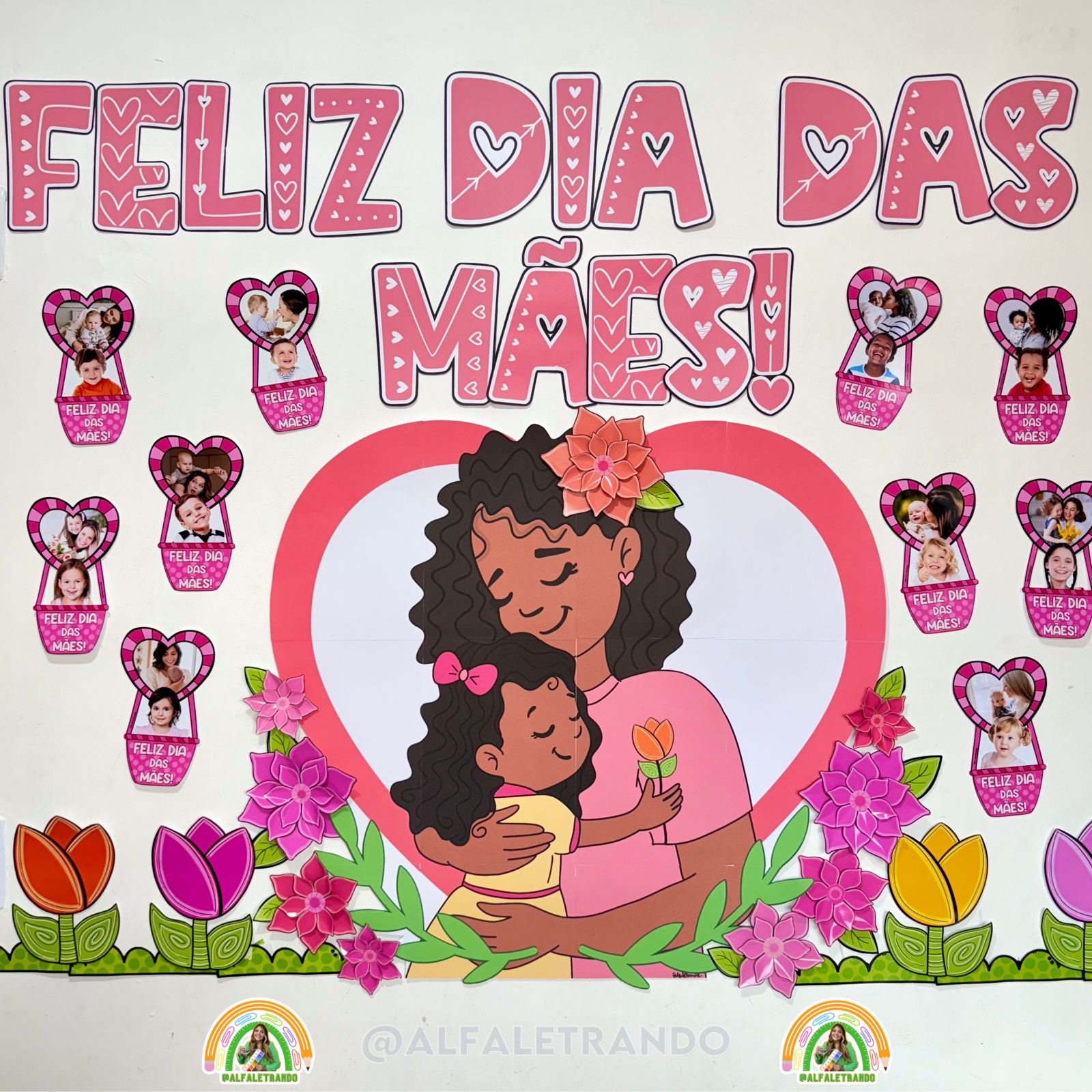 como fazer mural dia das mães escola