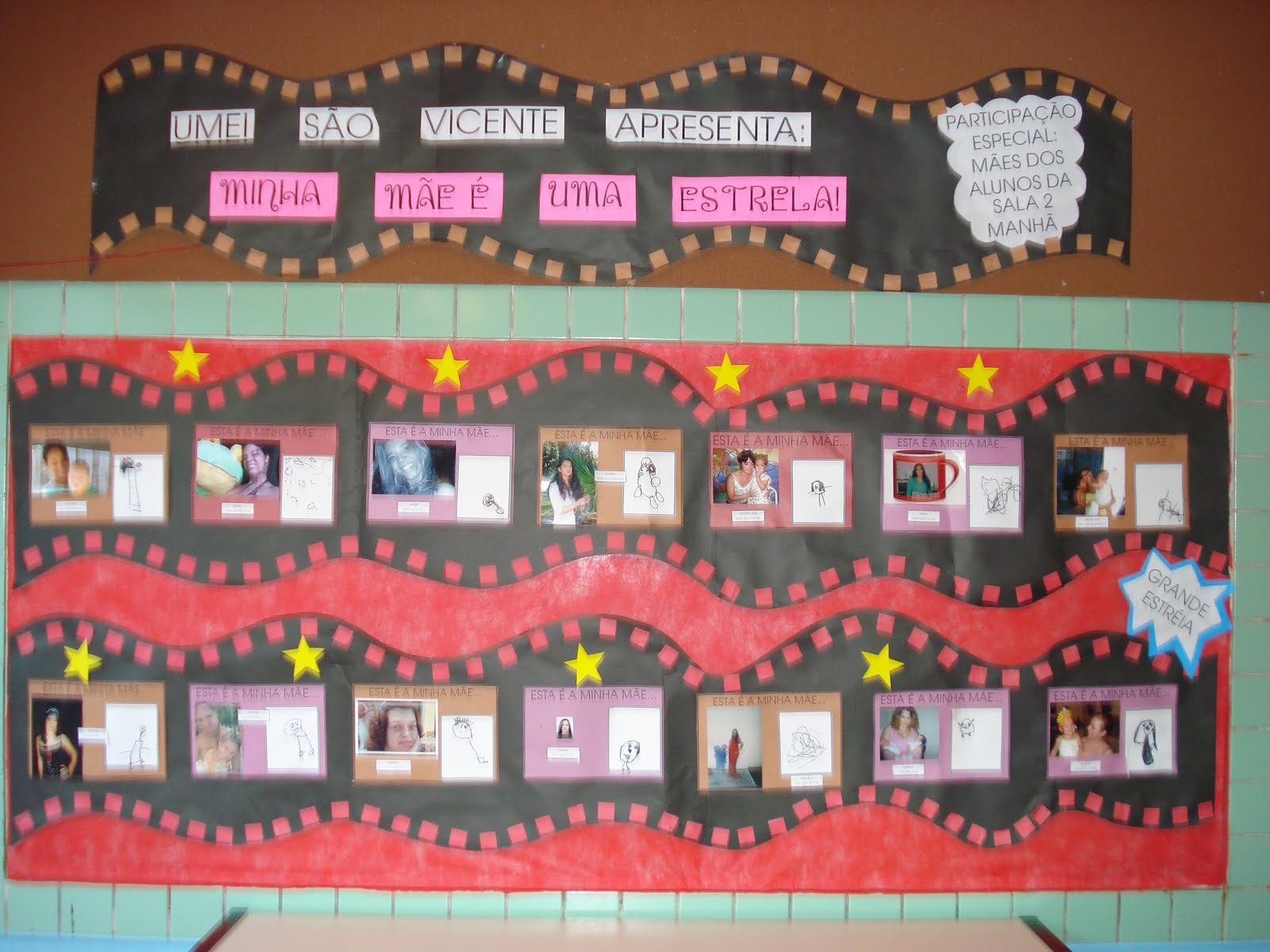 moldes para mural dia das mães infantil