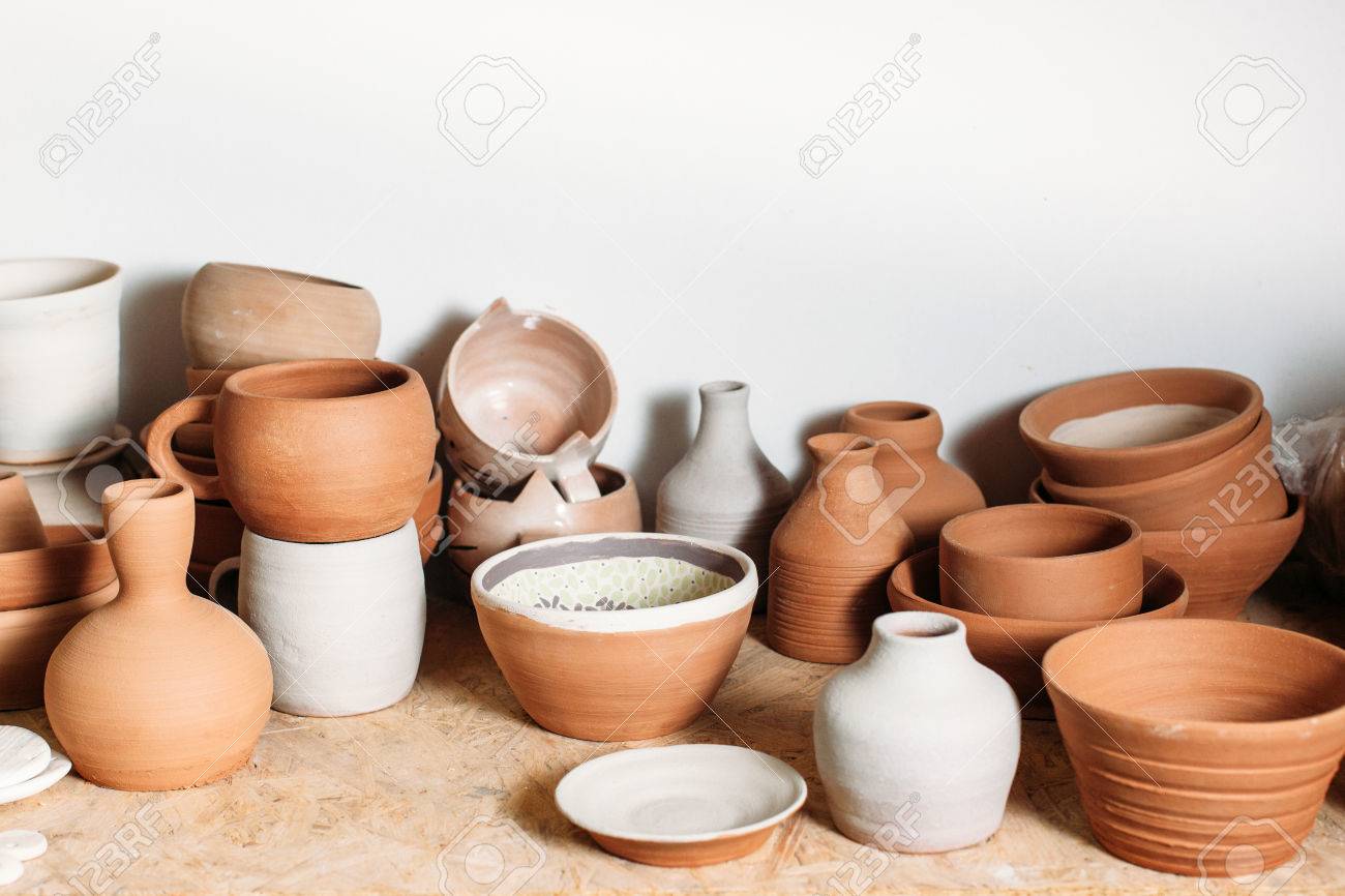 objetos de decoração em argila