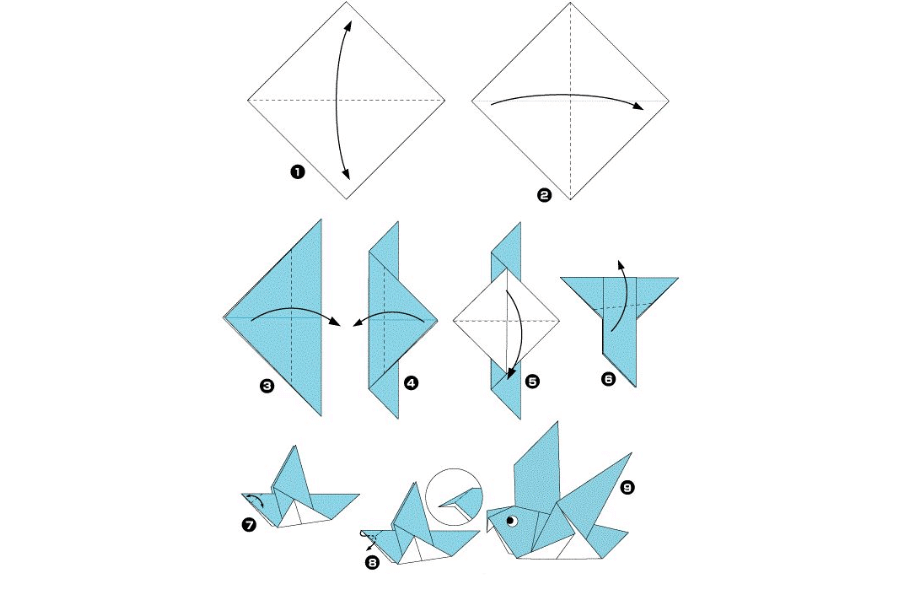 coração de origami passo a passo