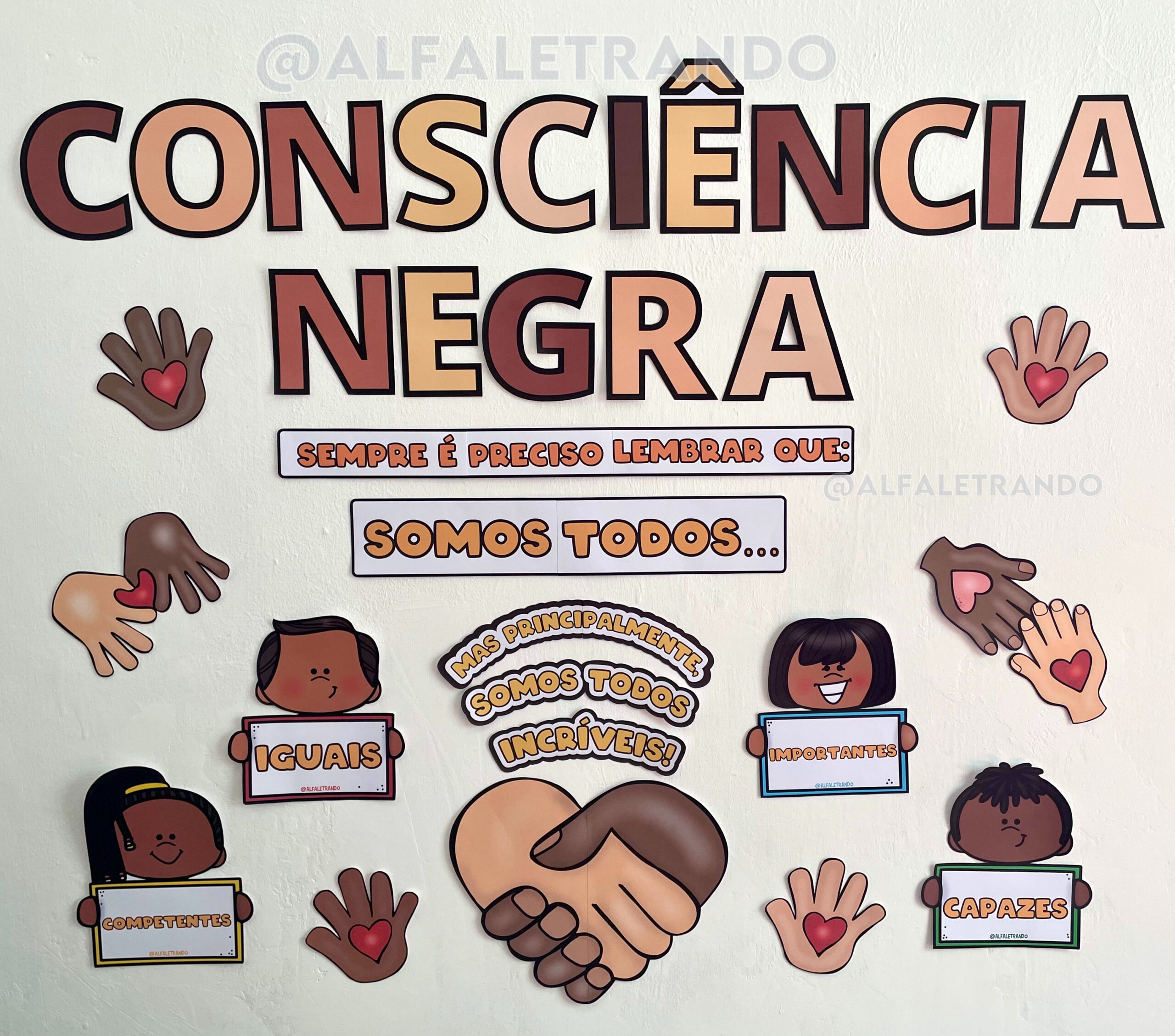 painel de sala de aula consciência negra