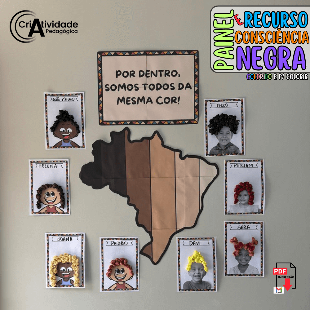 painel para colorir consciência negra