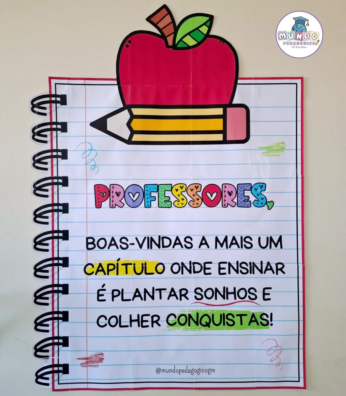 mural de acolhimento para professores