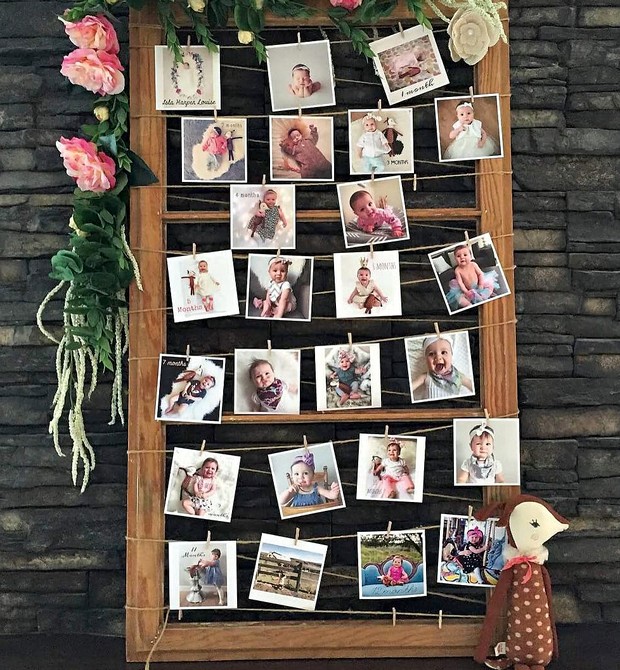 painel de fotos casamento DIY