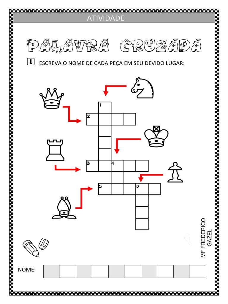 palavras cruzadas com figuras para imprimir