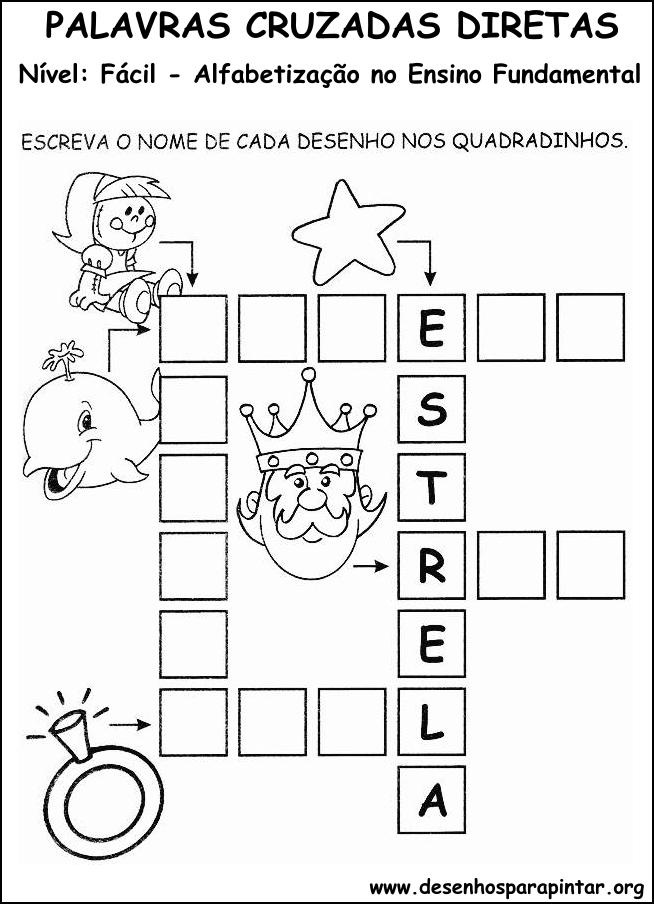 palavras cruzadas temáticas infantis
