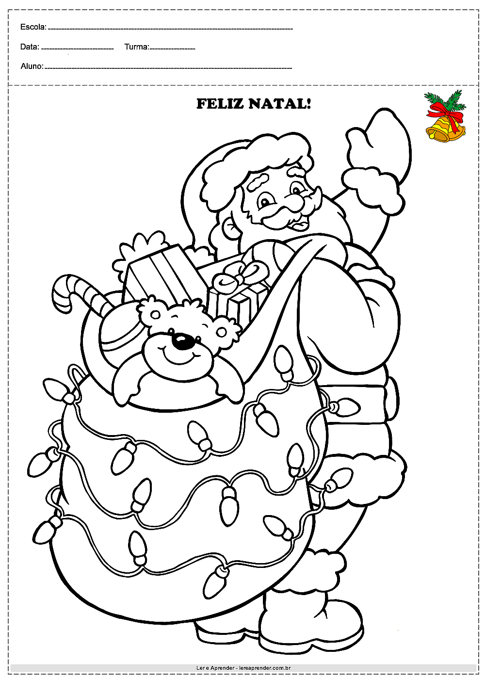 papá noel kawaii para colorir
