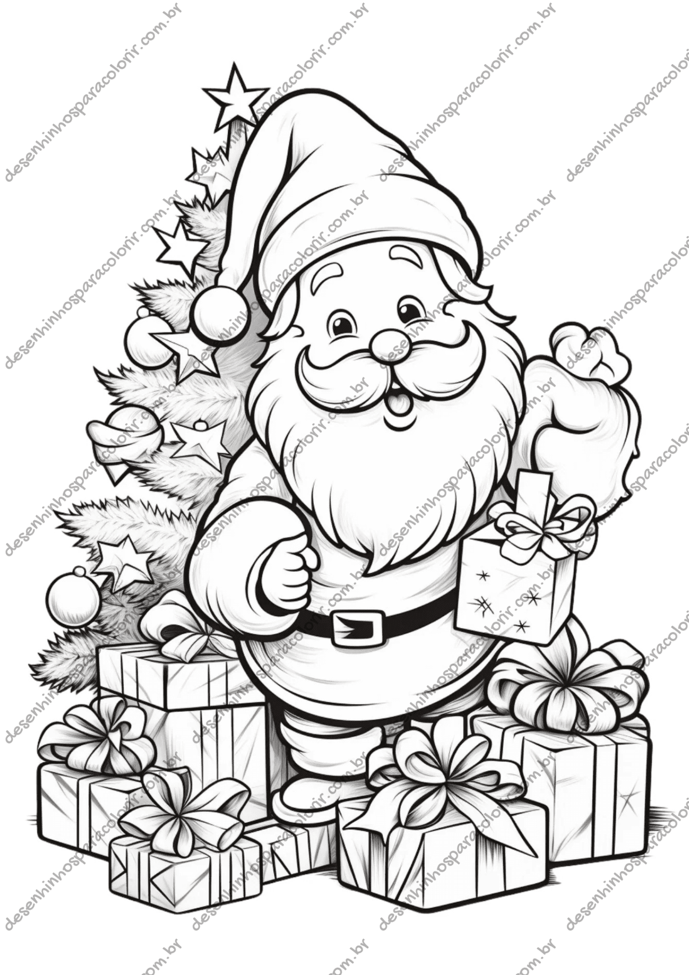 papai noel para pintar
