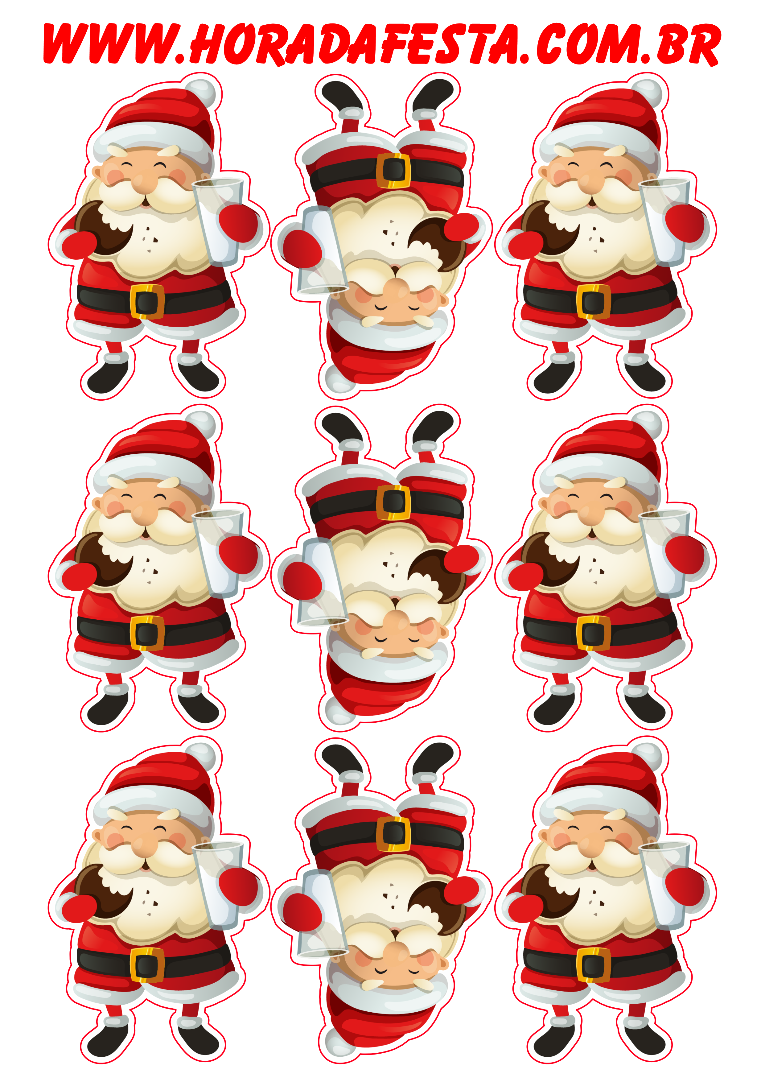 papel de parede papai noel colorido para imprimir