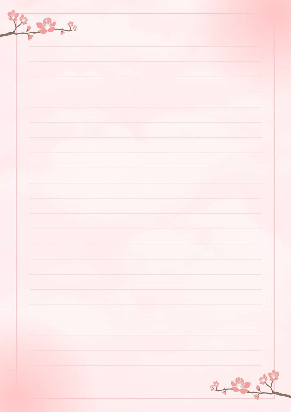 papel de carta floral para imprimir