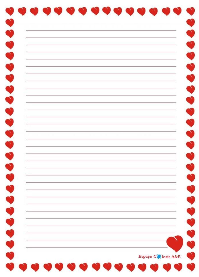 papel de carta para imprimir grátis coração