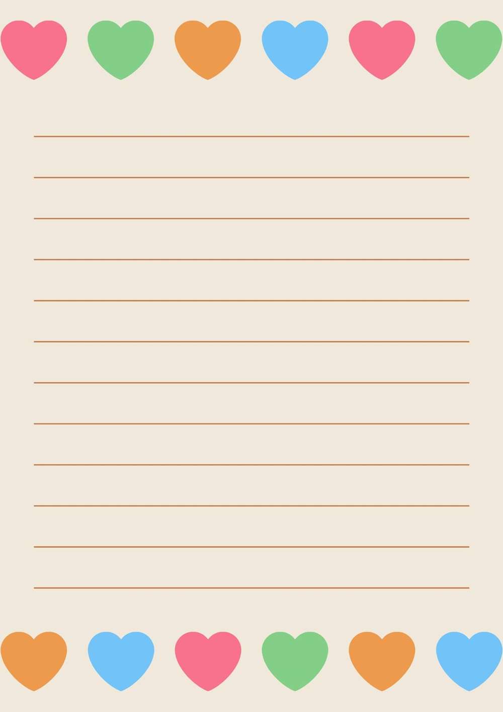 papel de carta com corações para namorado(a)
