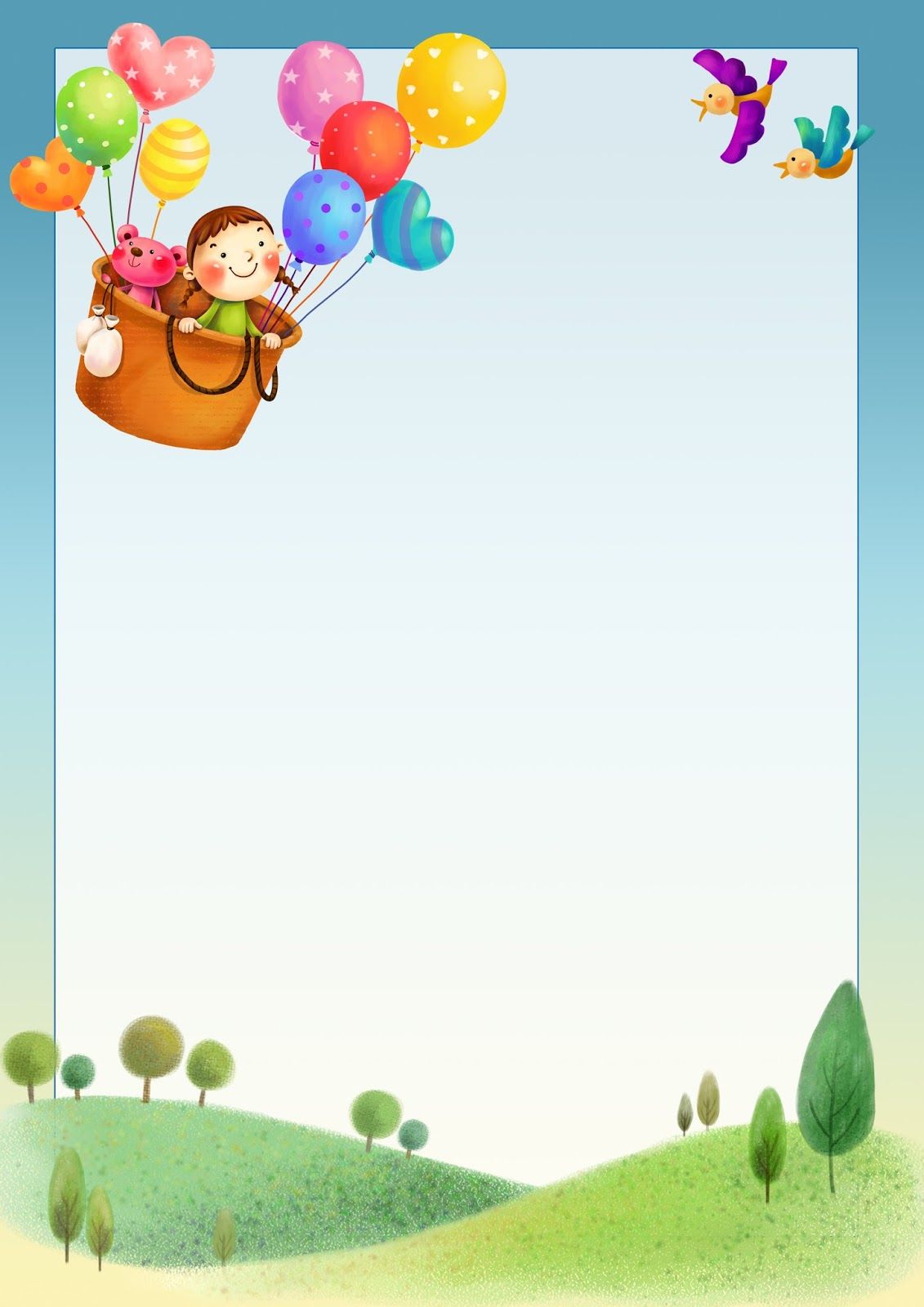 papel de carta para colorir infantil