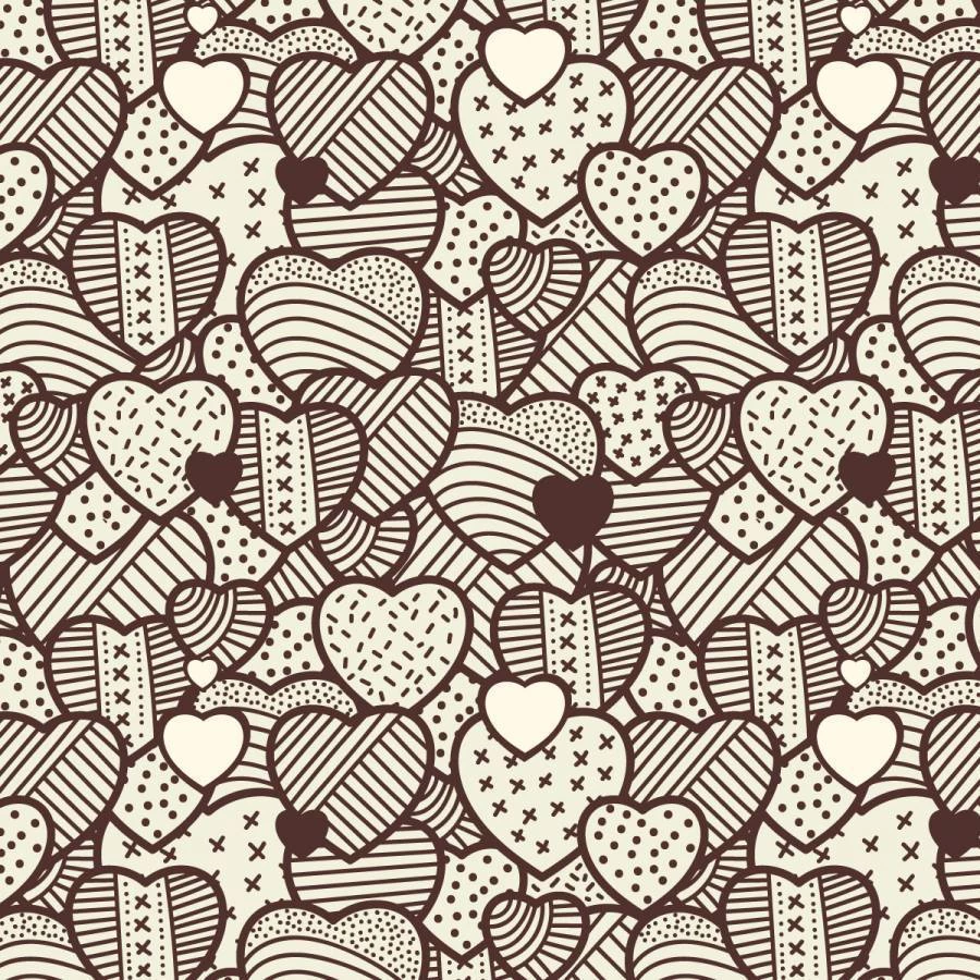 papel de presente coração para imprimir