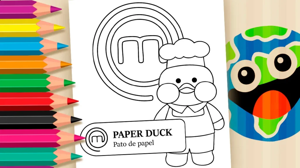 comida kawaii paper duck