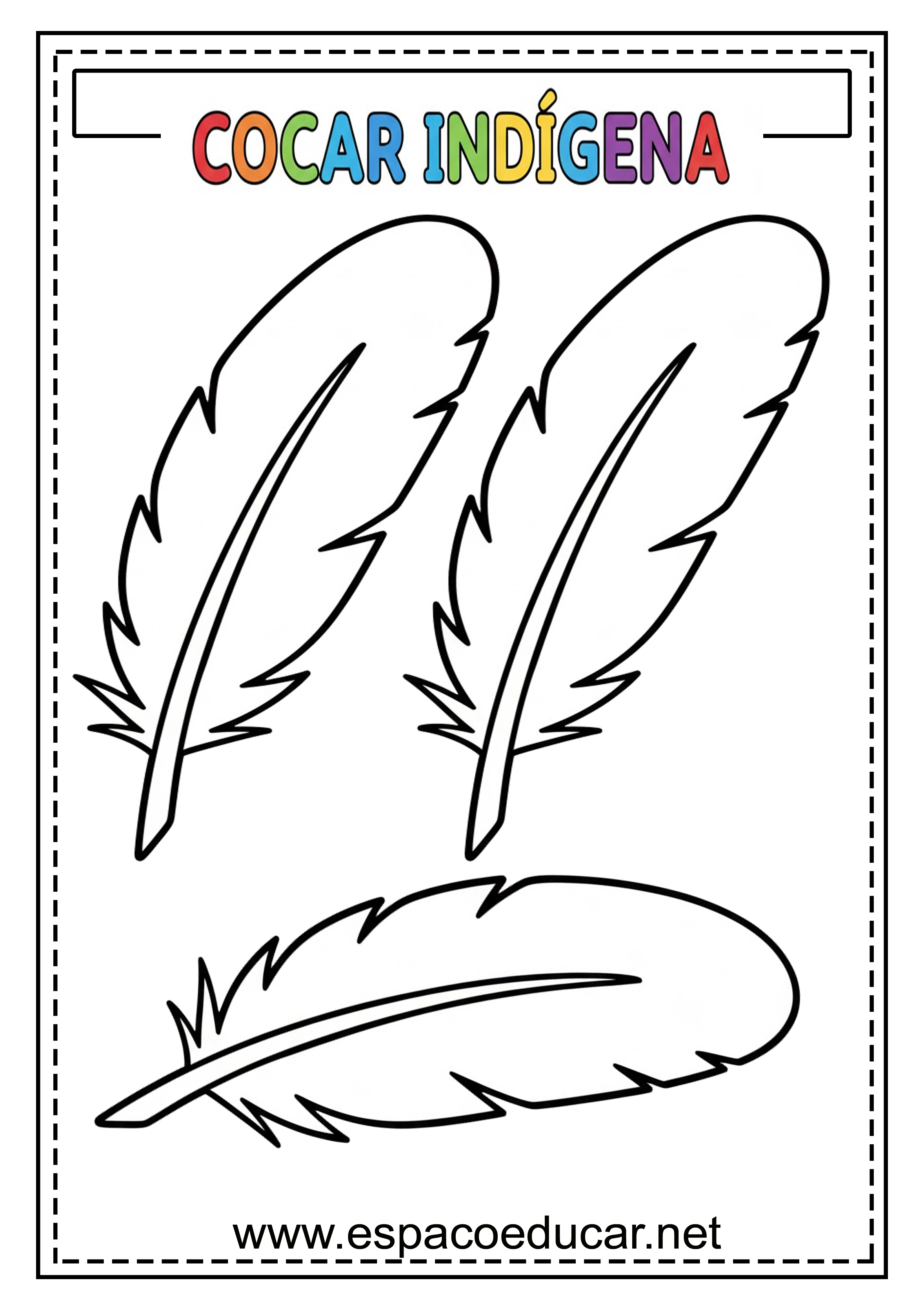 desenho pena de índio para colorir